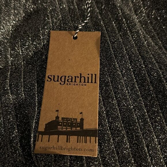 Sugarhill Brighton gunmetal metallic permanent pleated NWT SZ 8 - Picture 9 of 13